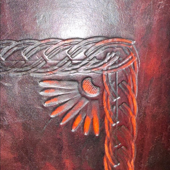 Vintage Tooled Leather Double Wine Bottle Carrying Case - Picture 15 of 16